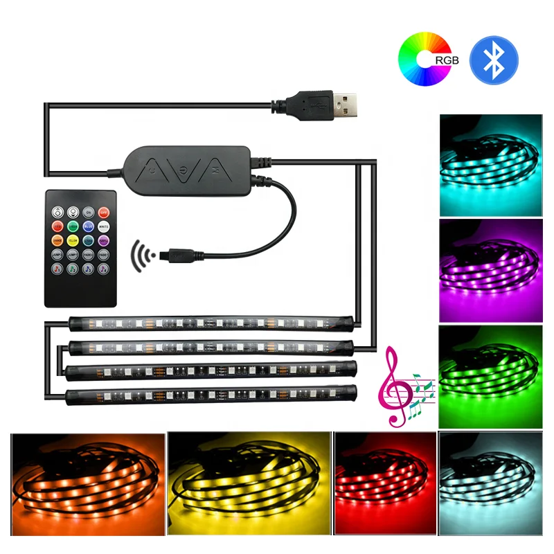 Thumbnail of Smart Universal Led Interior Multicolor Rgb Car Interior Foot Ambient Light Strip Remote And App Controller - Buy Ambiente Light Mercedes 205,Led Ambient Light Car,Lexus Ambient Lights Product on Alibaba.com