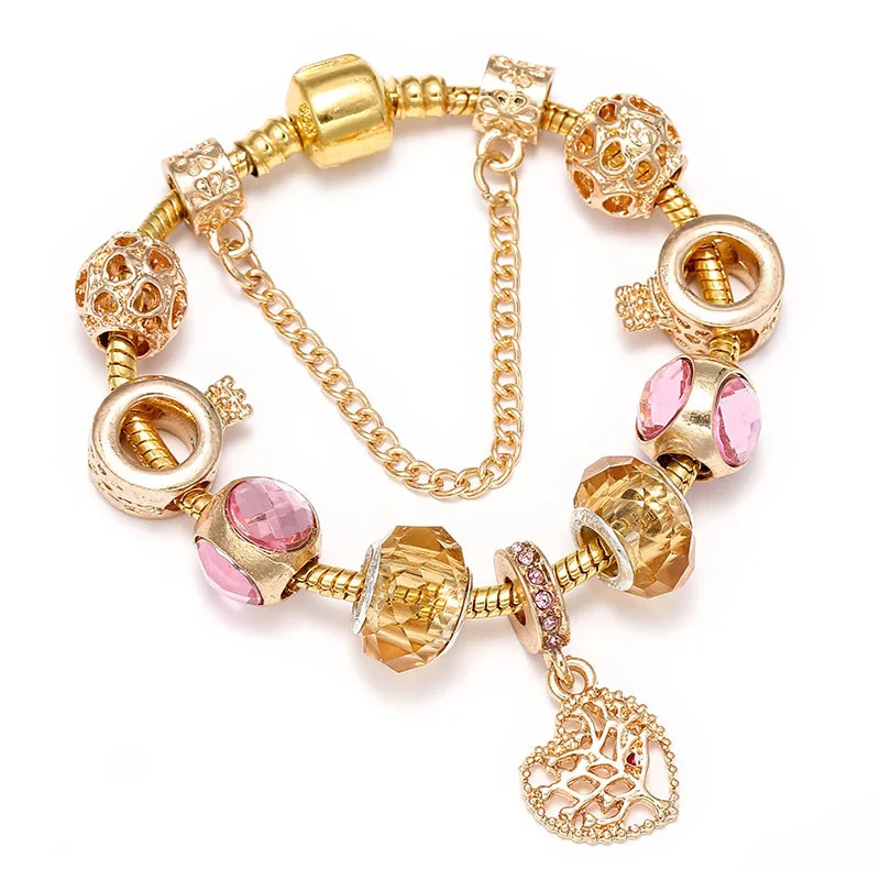 

2021 Gold Cheap Charm Heart Bracelet Popular Crystal Charm Bracelet Women Stainless love Screw Bracelet