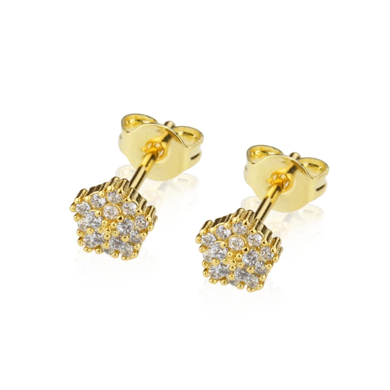 

New Design 18k Gold Plated Brass with Zircon Star Shape Stud Earrings Fashion Jewelry For Women, Gold color