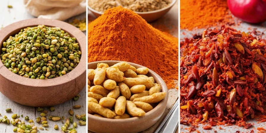Bloomed spices in pan