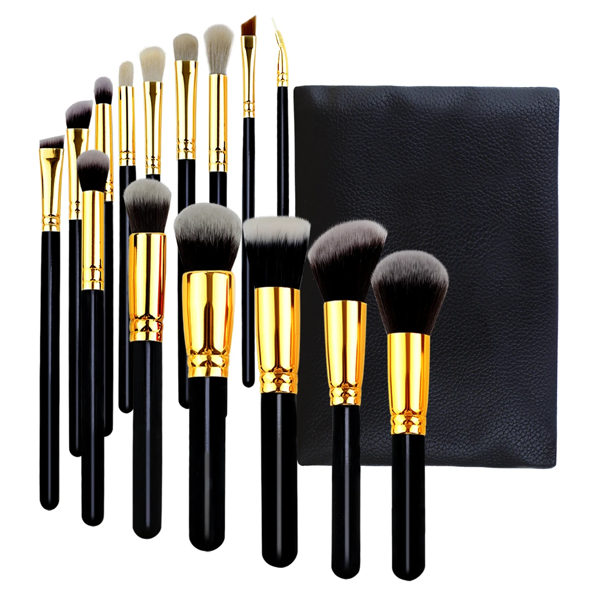 

HMU Dropshipping High End Luxury Private Label Professional Face Makeup Brush Set Handmade Gold Brushes Makeup