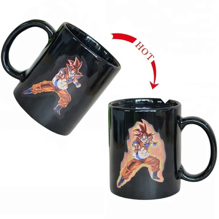 

Promotional Gift Tazas De Dragon Ball Z Goku Marvel Coffee Cup Magic Mug Color Change Ceramic Cup, Customized color