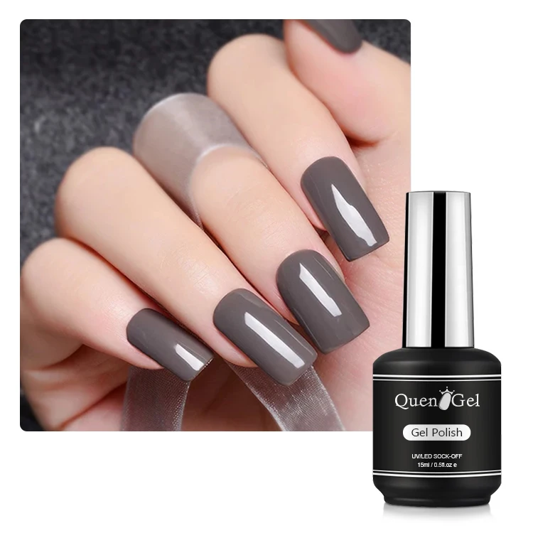 

Nail Supplier OEM Milky grey series Soak Off Gel Nail Polish Nontoxic Beauty UV Gel 1kg MOQ Accepted Logo Customized Retail, 120 colors for selection