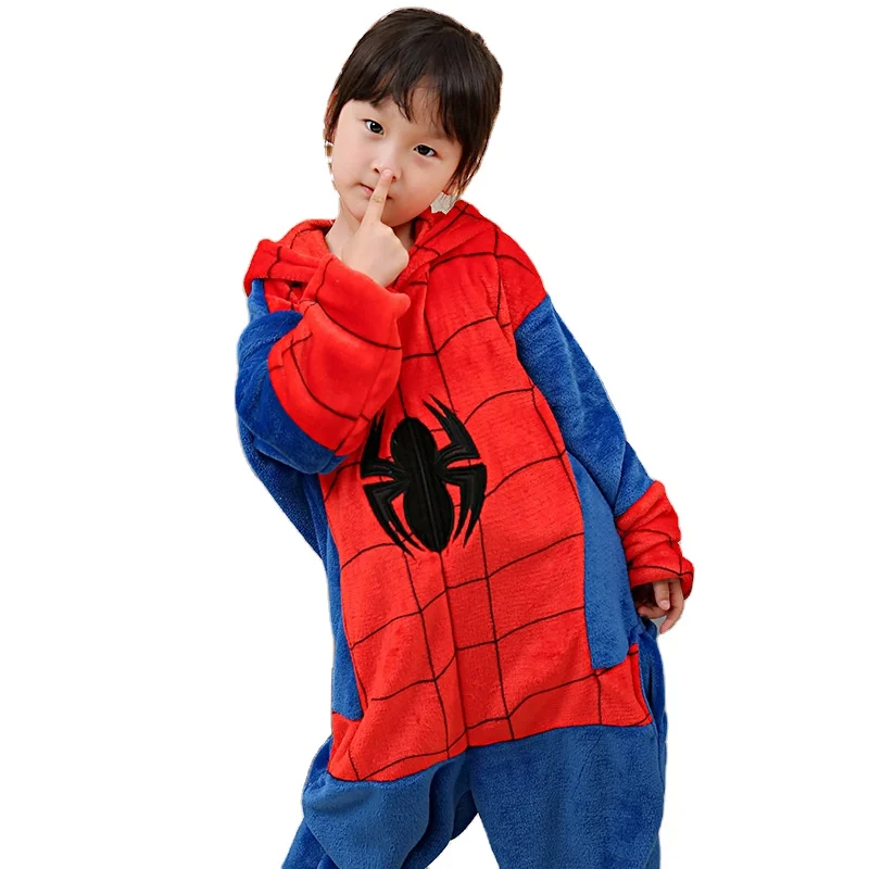 

Hot sale cartoon Spider-Man pajamas home wear jumpsuit for children 3-10Y in stock