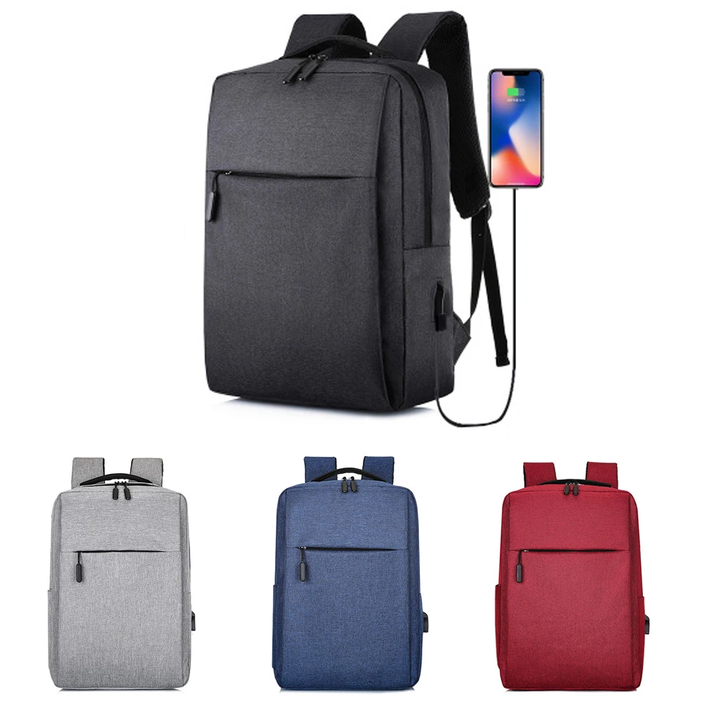 

2020 High Quality Men's Backpack Fashion Trend Simple USB Charging Backpack Polyester Oxford Male ANTI-THEFT Computer Interlayer, Black,gray,red ,gray