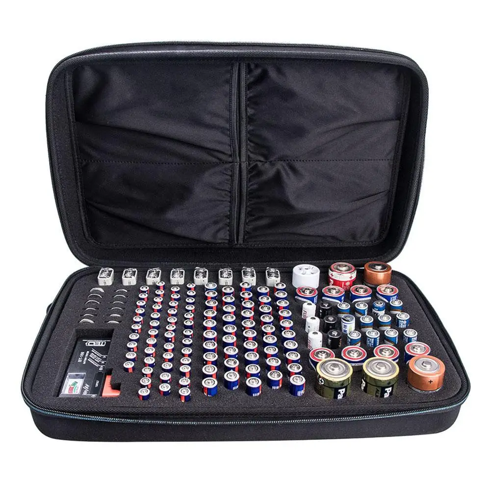 

Big Promotion Portable Battery Organizer Storage Box Carrying Case Battery Holder With Battery Tester Storage Bags Holder