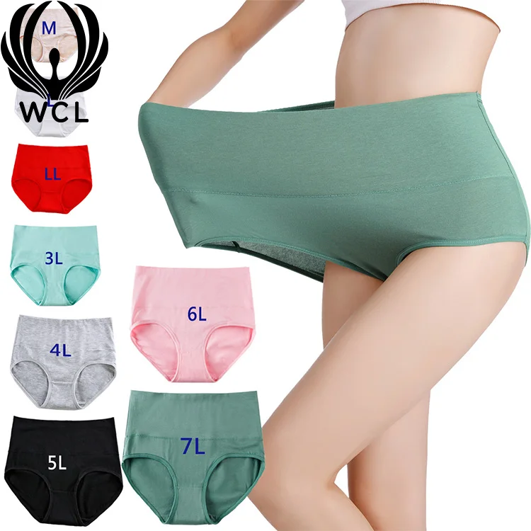 

Plus Size Cuecas Transparente Slipje High Waist Ladies Majtki Underwear Briefs Cotton Tummy Control Slip Women's Panties