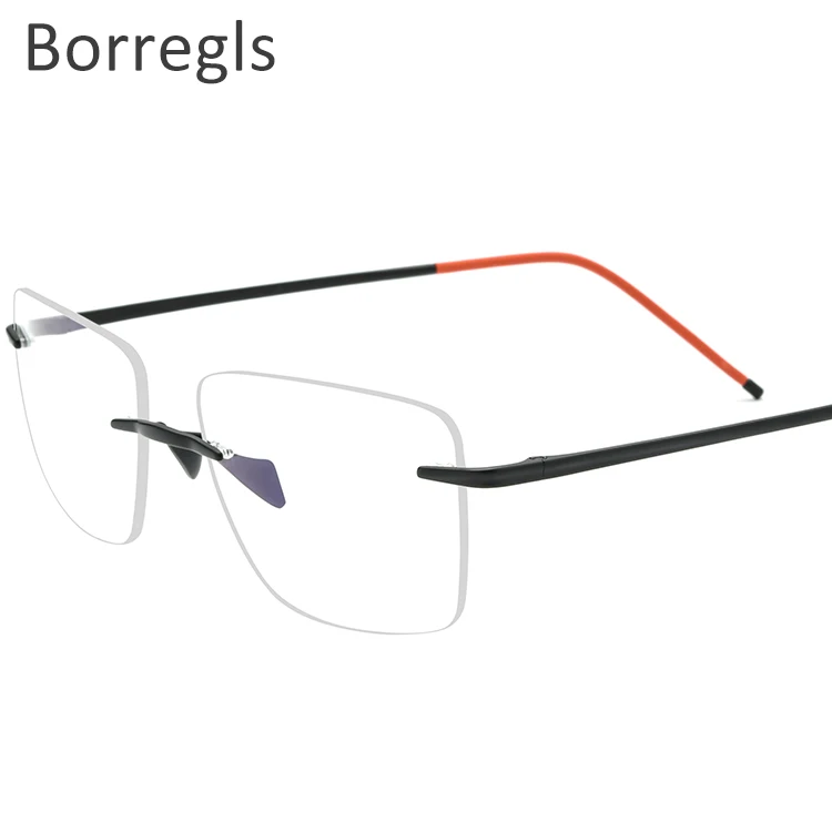 

Borregls B Titanium Rimless Glasses Men Prescription Eyeglasses Frame Women Ultralight Myopia Optical Frameless Eyewear 10122