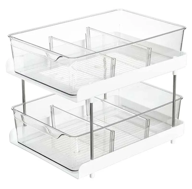 

Large Heavy Duty Multipurpose Organizer with Divided Slide-Out Storage Bins Under sink Storage Organizer