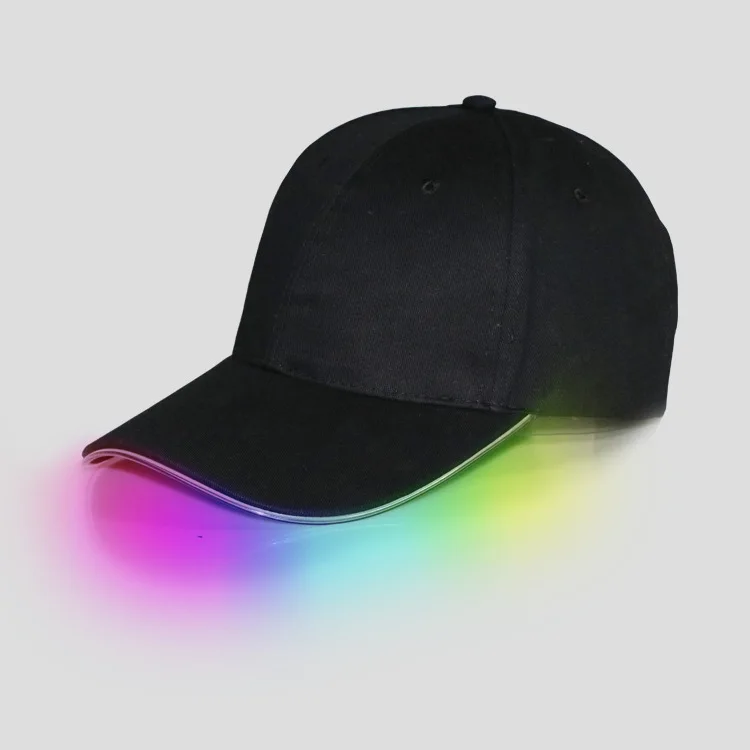 

N824 Trucker Hat Customized Printing Custom Cotton Snapback Light Hat Rave Lighted Glow Caps Flashing Luminous LED Baseball Cap