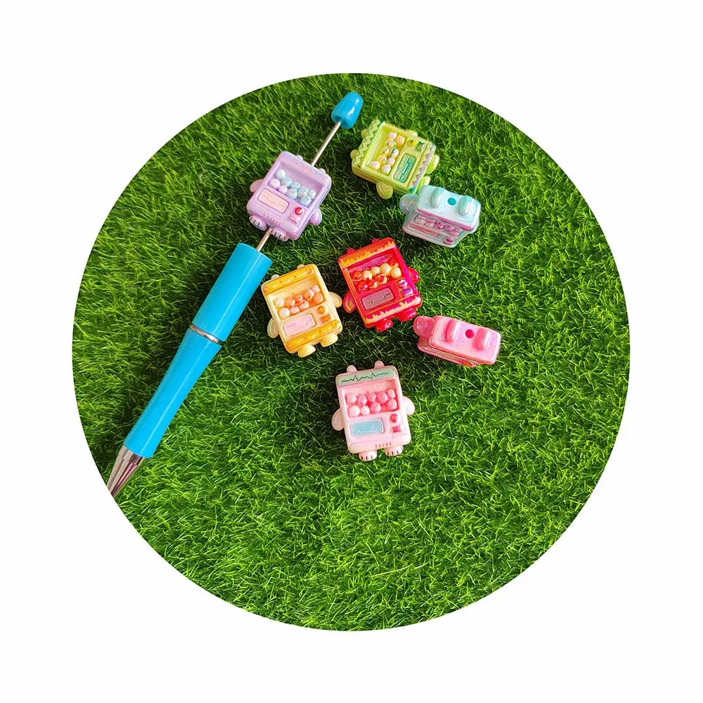 

Bulk 100Pcs/Bag Assorted Colorful Doll Machine Resin Loose Spacer Beads Charms For Pen Keychain Jewelry Making Supplier