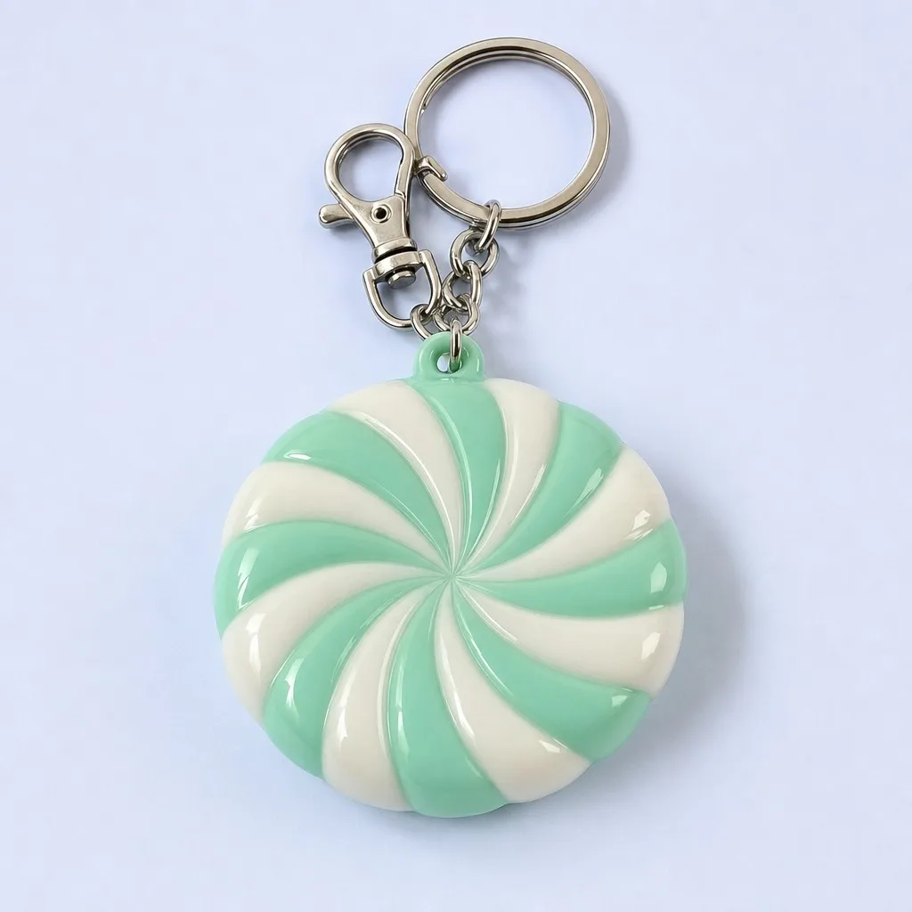 Peppermint Swirl 3D Candy Keychain