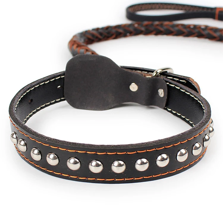 

PETPIA 2021 Luxury Leather Pet Collars For Meduim and Large Dogs Pet Supplies Collars, Black,maroon,brown