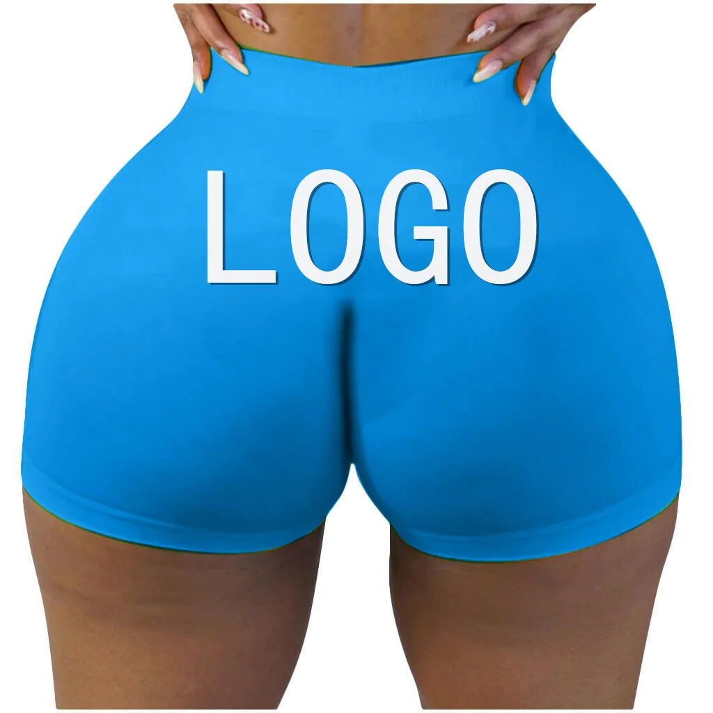 

Hot Sell Custom High Waist Yoga Shorts Women Gym Shorts High Elasticity Bike Candy Print Shorts, Customized colors