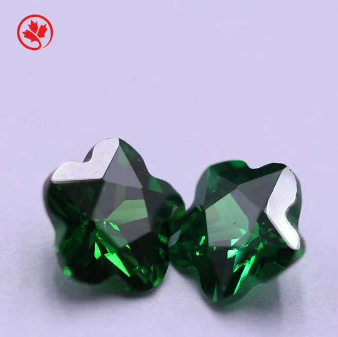

China Guangxi loose gemstone flower shape emerald synthetic zircon stone