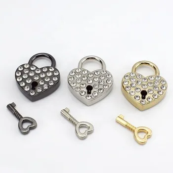 

Meetee BF027 Women Men Handbag Lock Buckle For DIY Replacement Backpack Purse Clasp Closure Rhinestone Heart Bag Lock