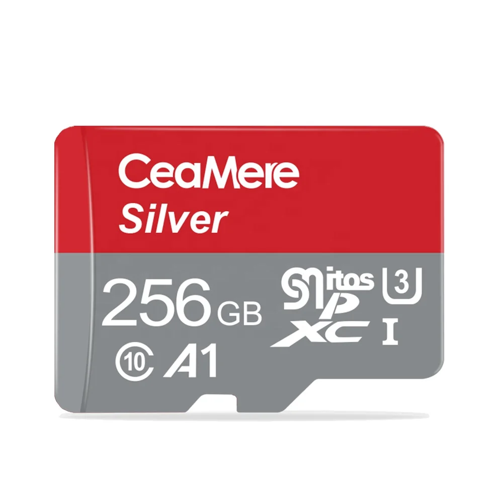 

Free Shipping Original Ceamere Silver A1 Micro Memory Cards SD Cart 32GB 64GB 128GB 256GB Memoria Flash Memory MicroTF Card