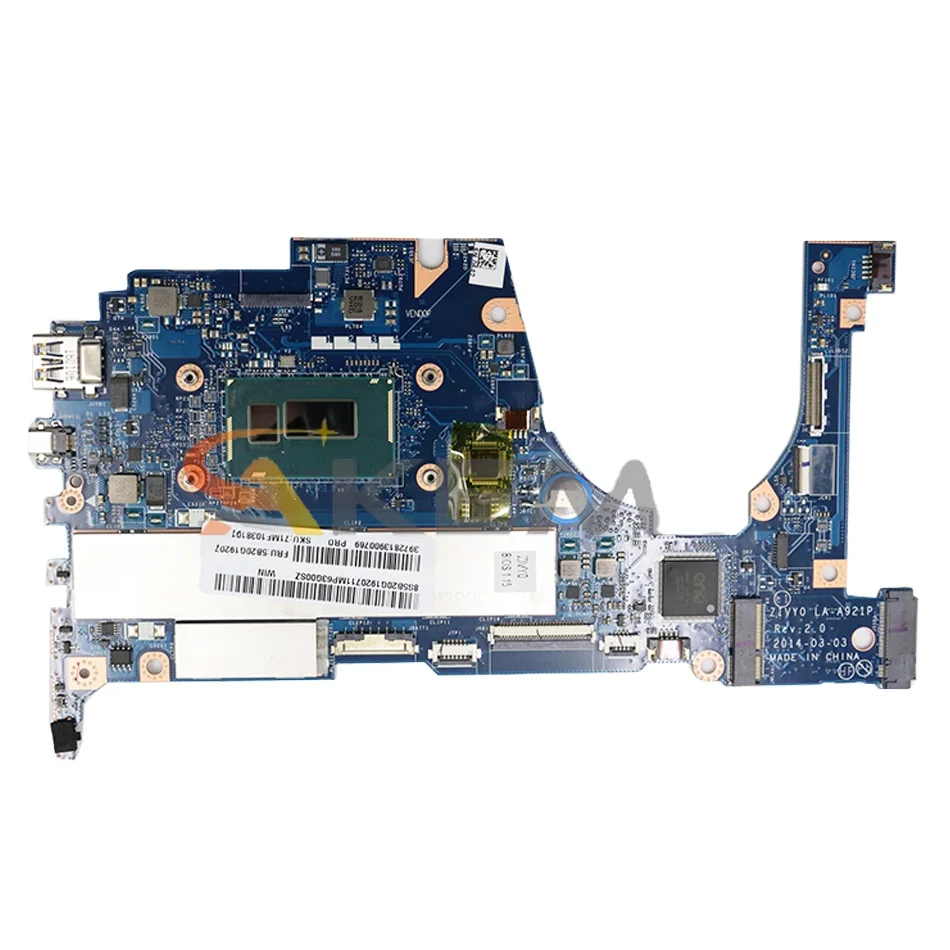 

main board YOGA 2 13 YOGA2 13 Laptop Motherboard CPU I5 4200U 8G RAM ZIVY0 LA-A921P Motherboard 100% Test For lenovo
