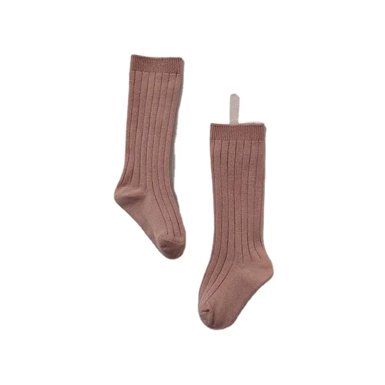

Ready to ship Kids ribbed solid color easy matching socks fashionable stockings, 18 colors for choose