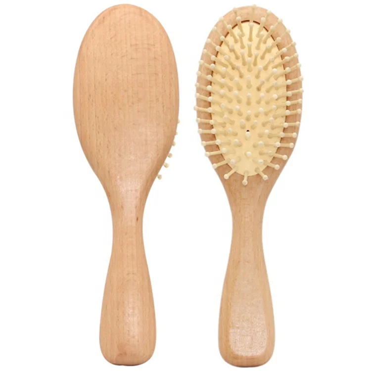 

Private Label Durable Smooth Burlywood Beech wood massage plastic comb wooden brush for hair, As pics,customized