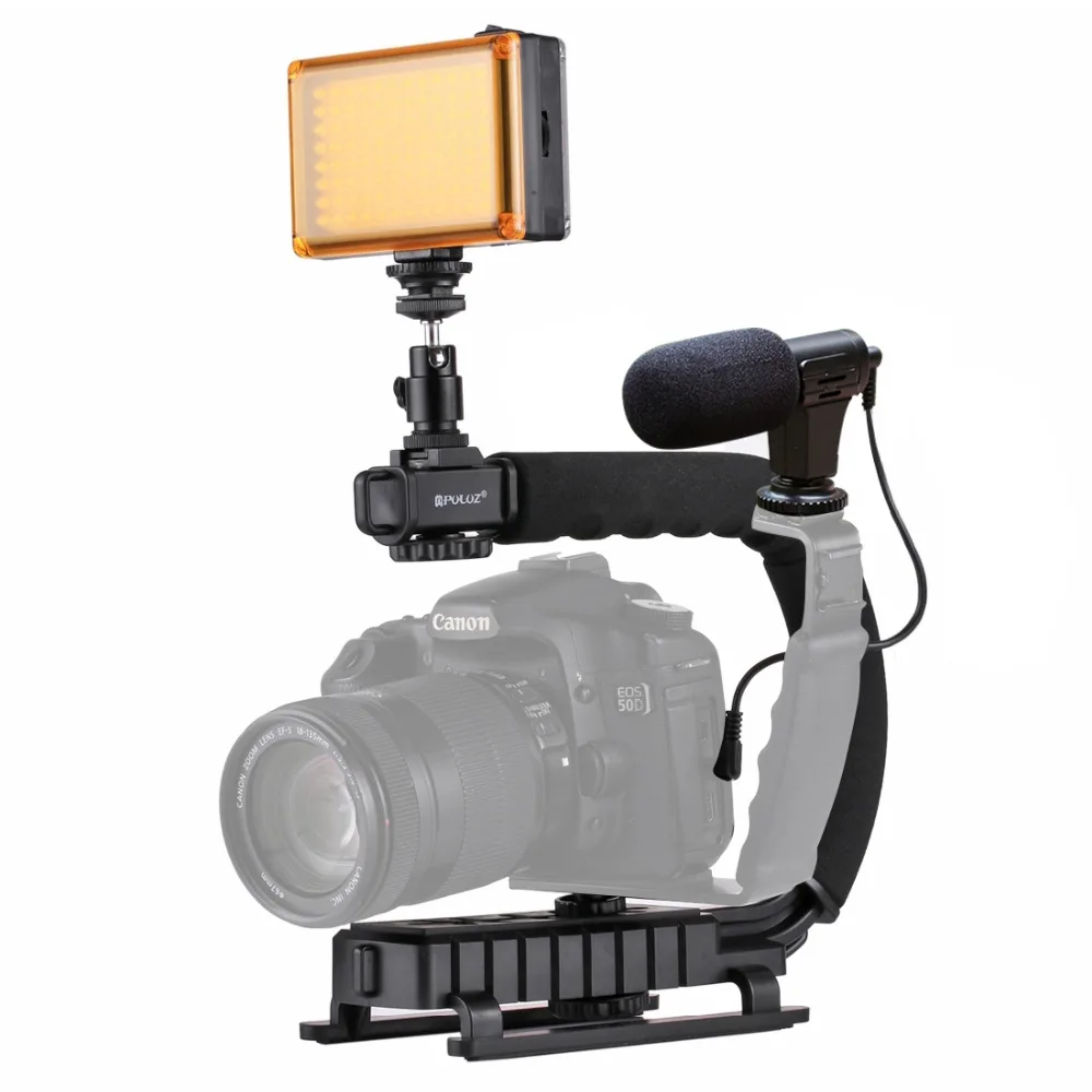 
3 kg Max Loading Capacity and ABS camera Stabilizer kit with led light microphone 