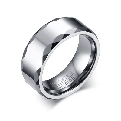 

2020 Hot Sale Simple 8mm Stainless steel Tungsten Blank Ring for Men Jewelry