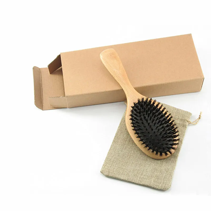 

Private Label New Arrival Pink Boar Bristles Mix Nylon Wooden Hair Brush