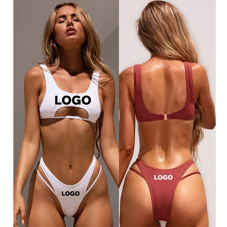

Free Shipping Fashion Ladies Two-Piece Hollow Front Bikini Swim Wear