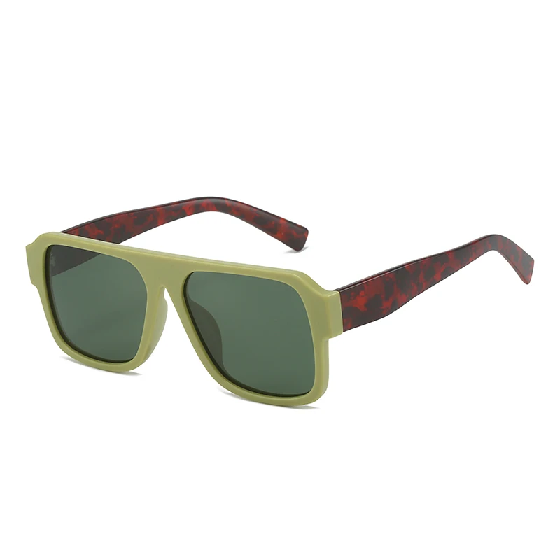Designer Custom Square Sunglasses 2023 Classic Retro Shades for Women and Men with Green and Blue Frames Made of PC Material
