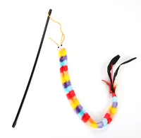 

Factory direct funny cat feather toy rainbow cat toy stick