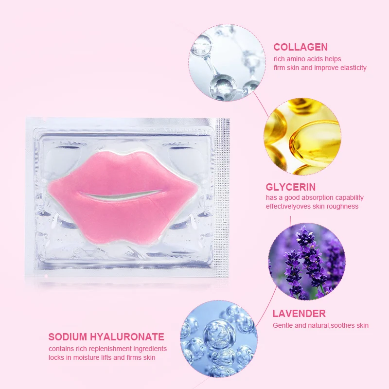 

AUQUEST Wholesale Collagen Mask Private Label Lip Mask Beauty Crystal Collagen Eye Mask Collagen, Pink