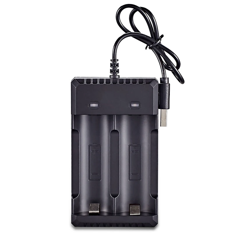 

18650 Discharger 2Slots Lithium Li Ion with Charger Eu 2 Slot Smart USB Charger For 18650 Battery, Black