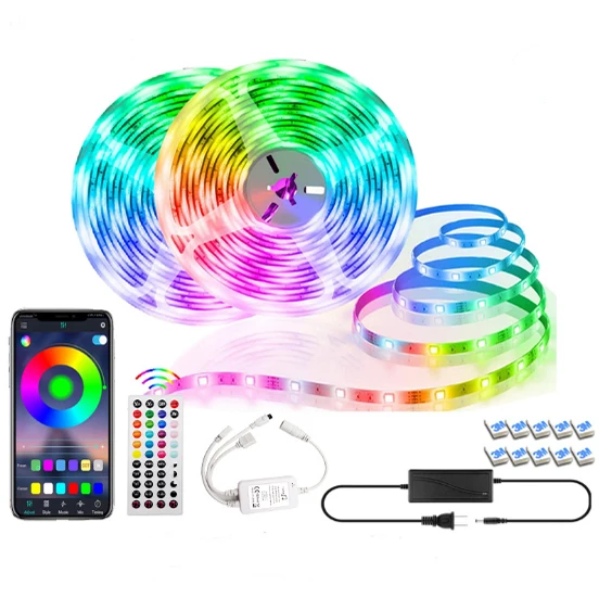 Cuttable strip light Wifi Alexa/ Googlehome 12v 30leds/m RGBCW smart waterproof colorful SMD5050 flexible led strip