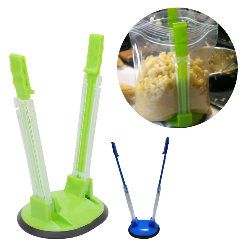 

Hot Sale Adjustable Baggy Holder Stand Plastic Freezer Storage Bags Open Hands-Free Baggy Rack, Customized