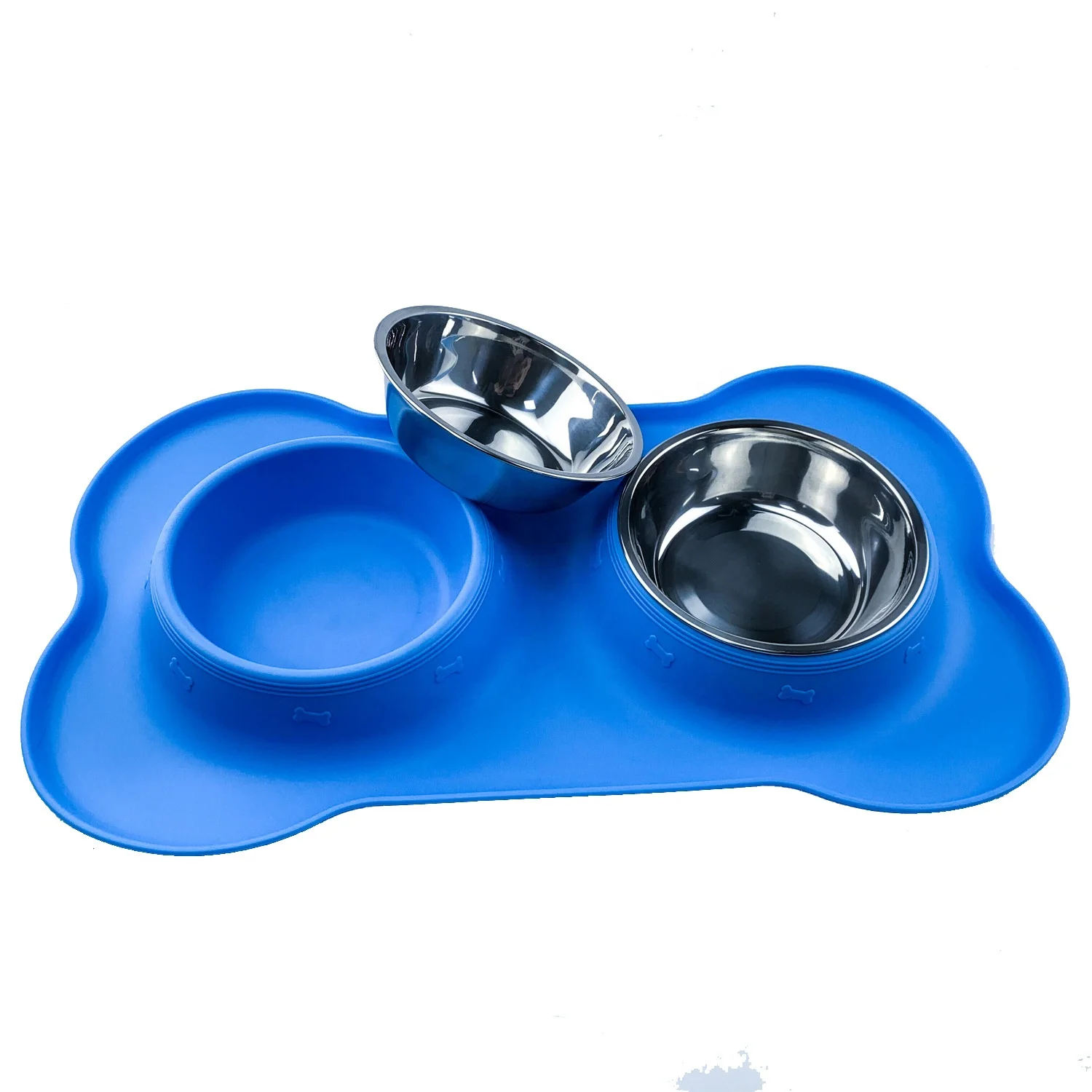 

Upgrading Amazon Dog Bowls Stainless Steel Water and Food Feeder with Non Spill Skid Resistant Silicone Mat for Pet Puppy Large