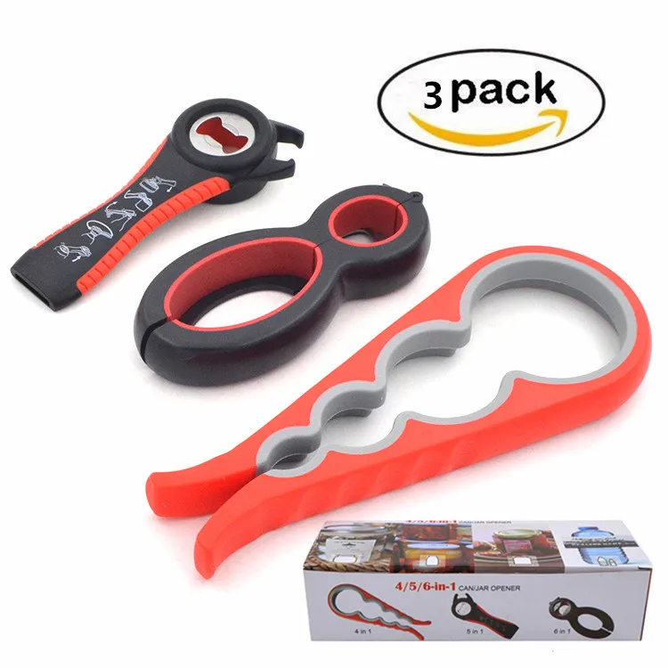 

3 pack set home products 2020 kitchen accessories tools 4/5/6 in 1 multifunctional manual jar bottle can opener, Customer request