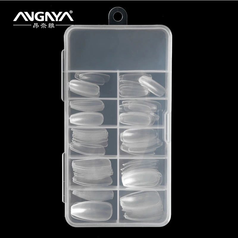 

New arrival 100pcs Full Cover Coffin Long Natural Transparent Ballerinas acrylic False Nail Tips, Transparent or white