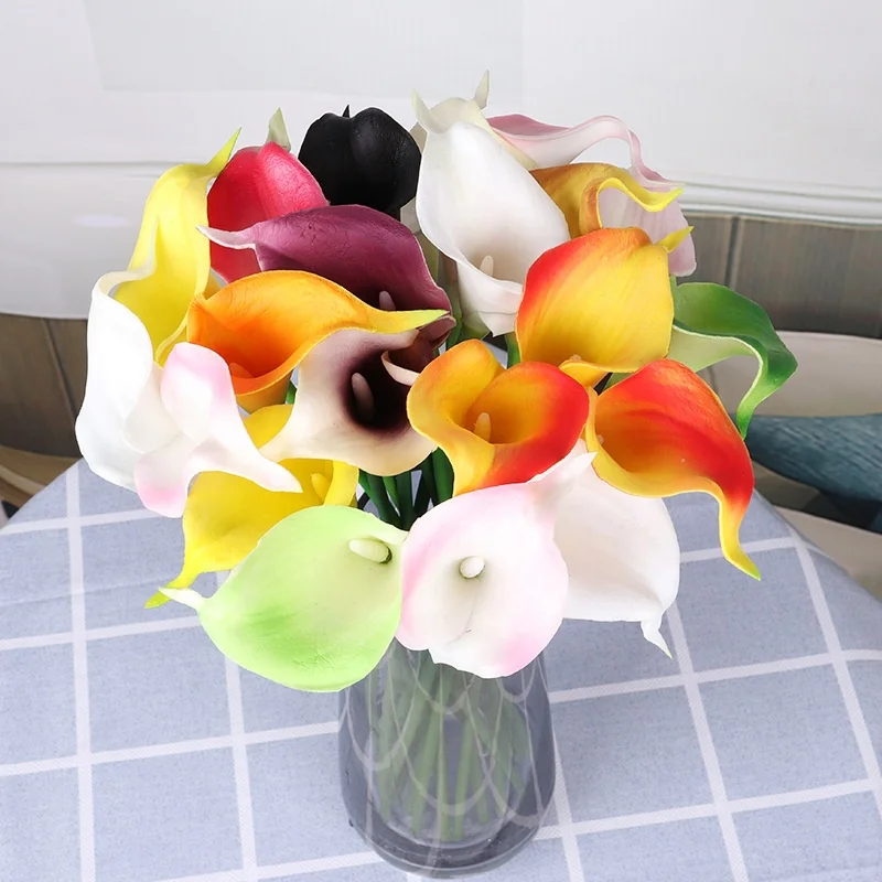 

Wedding Decor Real Touch Calla Lily PU Flower Arrangements Artificial Calla Lily Flower, Colorful