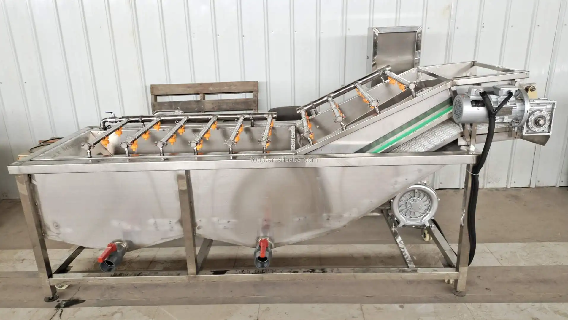 Vegetable fruits wash and dry processing machines supply vegetable washing line