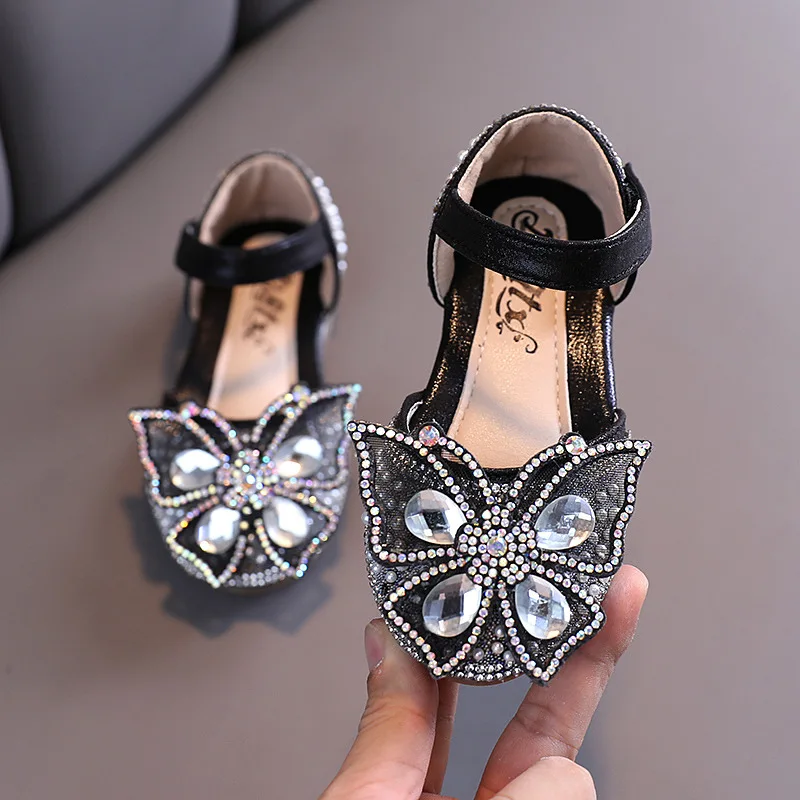 

hot sale 2021 spring and summer new fashion children's princess shoes girls dance dress shoes baby crystal butterfly shoes kid