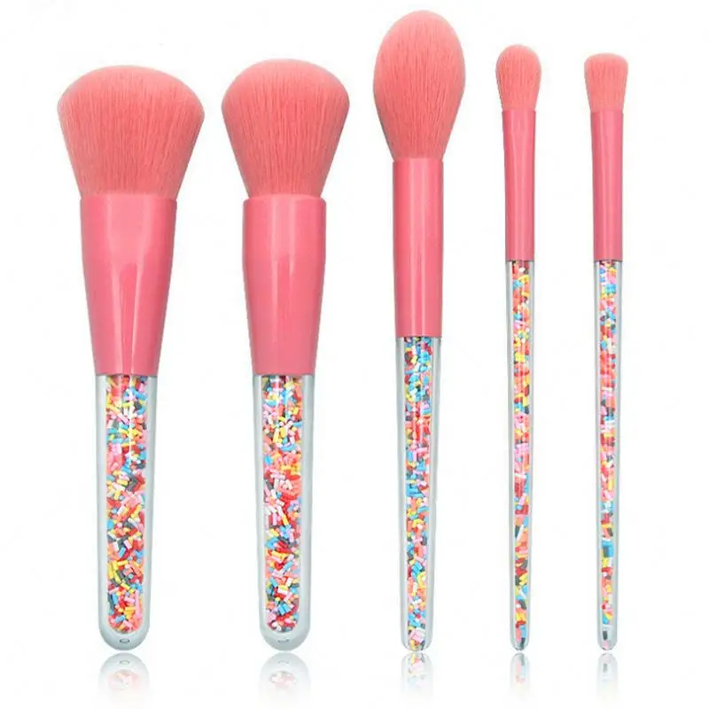 

OEM Cute Pink Makeup Brush Set 5pcs Candy Makeup Brushes, Customized color