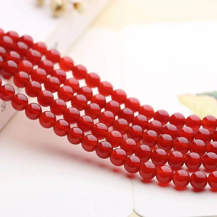 Wholesale Red Carnelian Round Beads for Jewelry Making Agate Crystal Natural 4/6/8/10/12/14/16MM Gemstone 1strand 15.5 Inch
