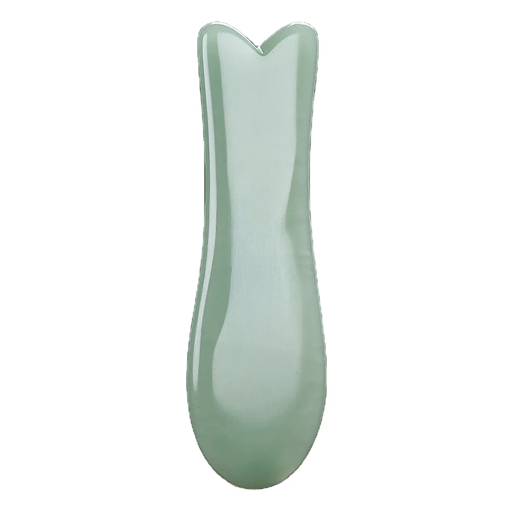 

Hot Style Fish Shape Green Aventurine Jade Gua Sha For Facial Massage V Face