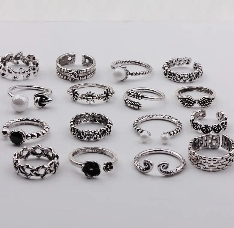 

PUSHI best popular plated 925 silver cheapest finger ring bulk rings lote anillos woman fashion ring mix lot