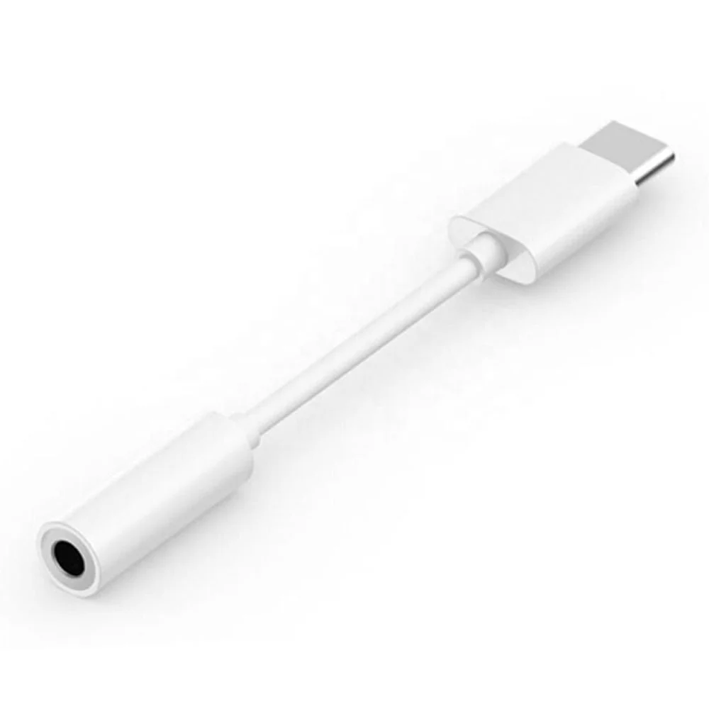 

Mini portable TPE TYPE-C to 3.5 mm Headphone Audio Jack Adapter Cable Converter Support music, White