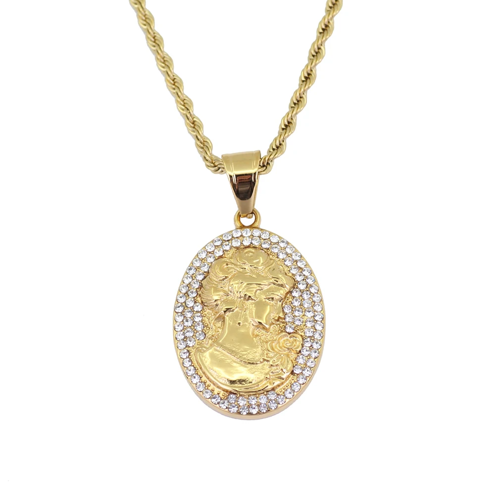 

TUNKALL SN111 Wholesale Pendant Necklace stainless steel necklace Hip Hop Pendant
