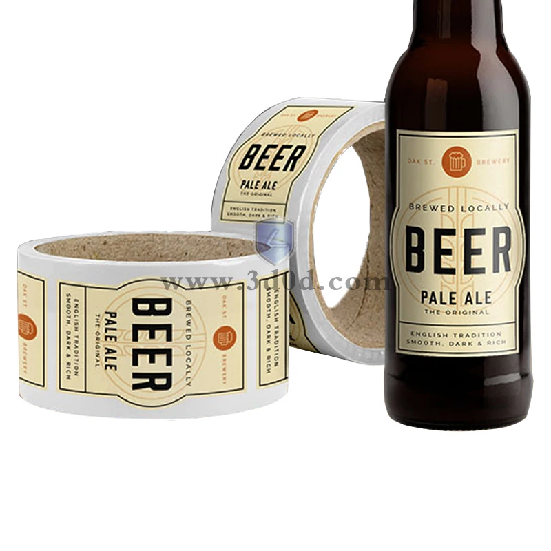 China quality manufacture custom printing wine glass bottle label roll hot sale