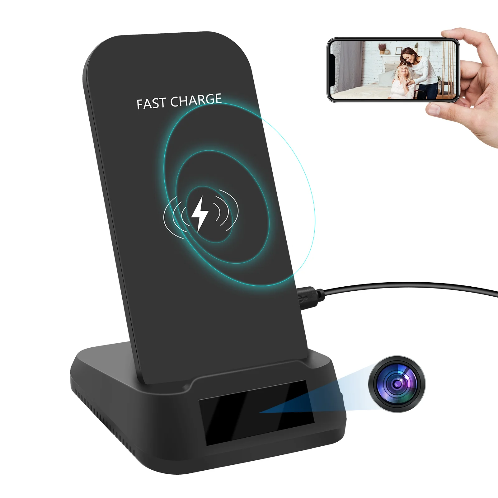 

Latest Product HD 1080P Hidden Camera Spy Wifi Camera Phone Fast Charger