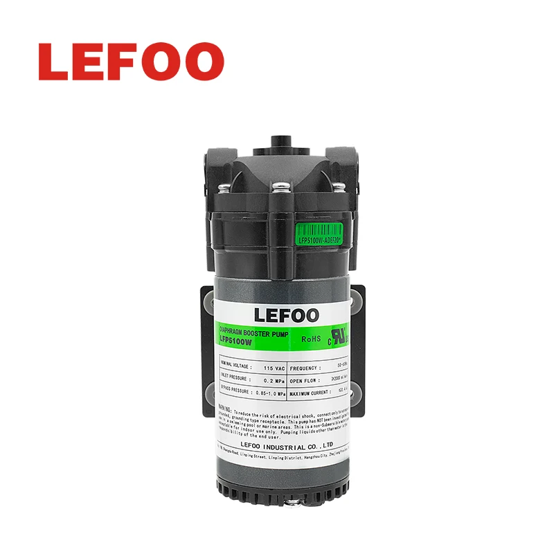 LEFOO 100 Gpd Diaphragm RO Water Purifier Booster Pump 115v for Wastewater Treatment
