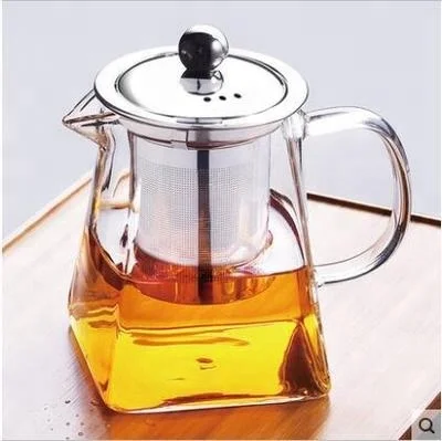 

Eco-friendly transparent coffee pot heat resistant glass teapot with stainless steel infuser